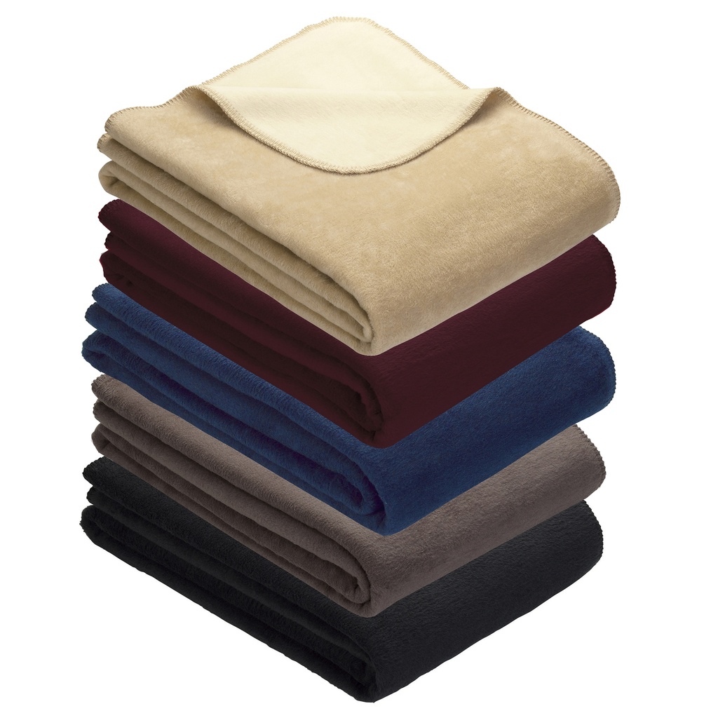 Cotton Blend Soft Solid Color Queen Size Bed Blanket by IBENA